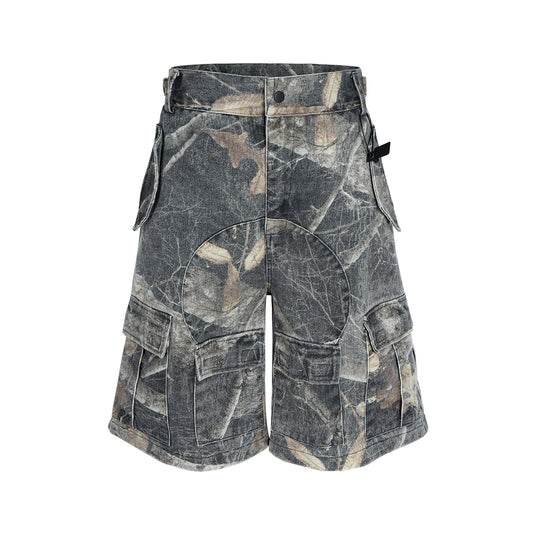Washed Camouflag Baggy Short --8953 - TALKLESSFASHION