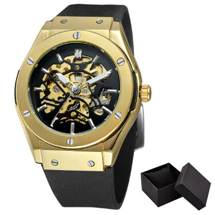 Luxury Automatic Mechanical Watch for Men Hollow Steampunk Dial Skeleton Watches Male Orologio Clock Hombre Relogio Masculino