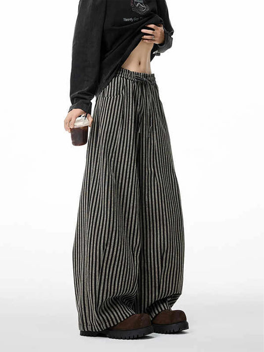 Black & White Striped Baggy Sweatpants ———1106 - TALKLESSFASHION