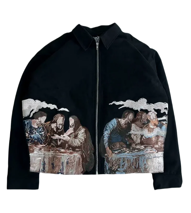 Embroidery Oversized Zipper Jacket--6198 - TALKLESSFASHION