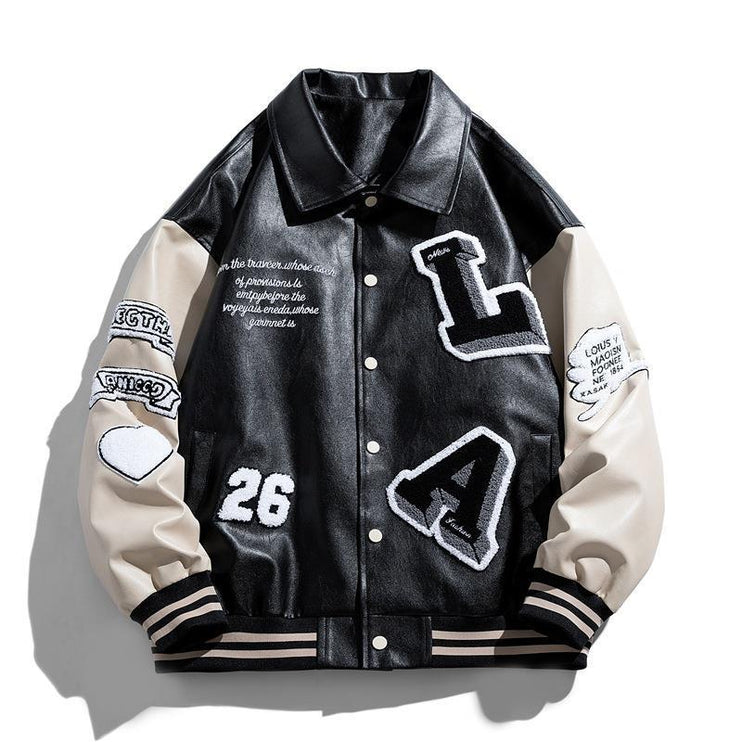 Men's Lapel PU Leather Jacket—8755 - TALKLESSFASHION