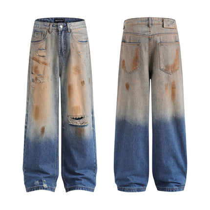 Vintage Ripped Washed Straight Jeans—7498 - TALKLESSFASHION
