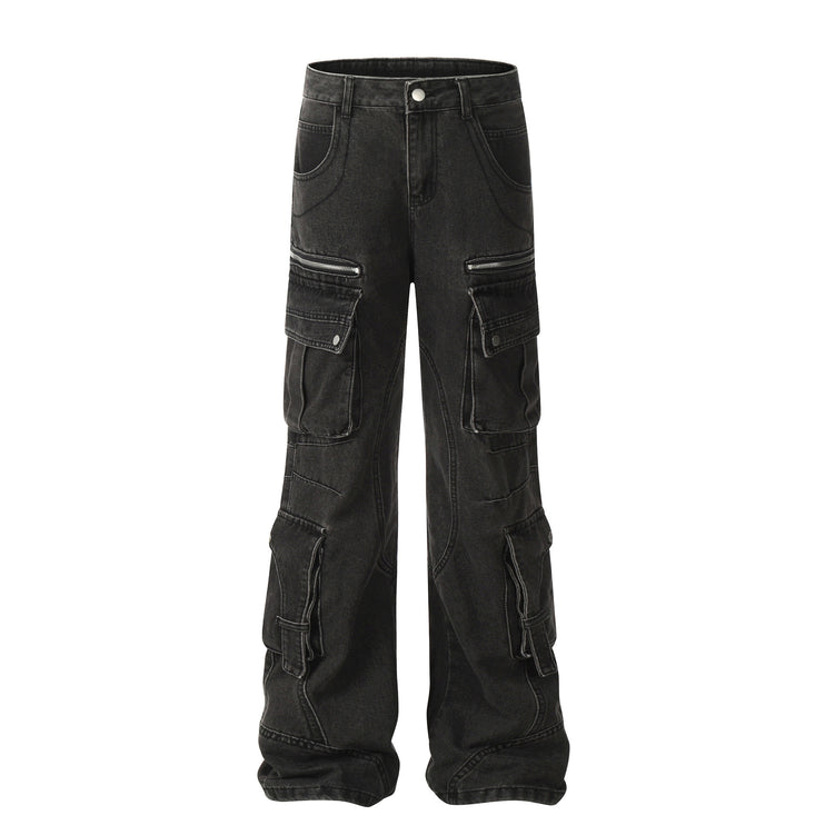 Solid Color Casual Multi-pocket Cotton Overalls - TALKLESSFASHION