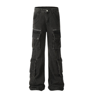 Solid Color Casual Multi-pocket Cotton Overalls - TALKLESSFASHION