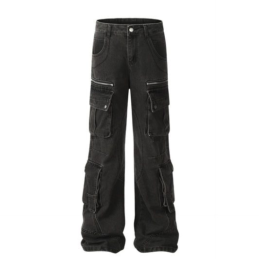 Solid Color Casual Multi-pocket Cotton Overalls - TALKLESSFASHION