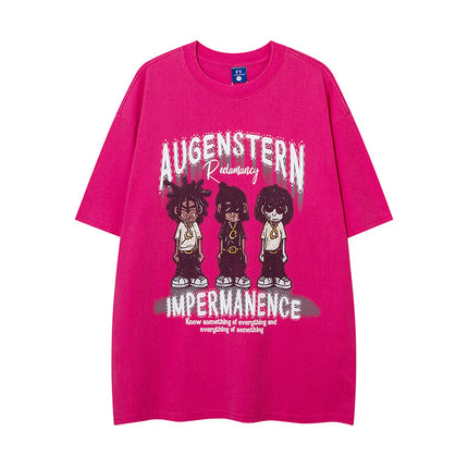 Personality Depressed Anime Print Short Sleeve Men - TALKLESSFASHION