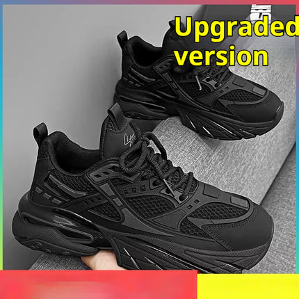 Pure Black Thick Sole Increased Leisure Sneaker Dad Shoes - TALKLESSFASHION
