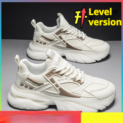 Pure Black Thick Sole Increased Leisure Sneaker Dad Shoes - TALKLESSFASHION