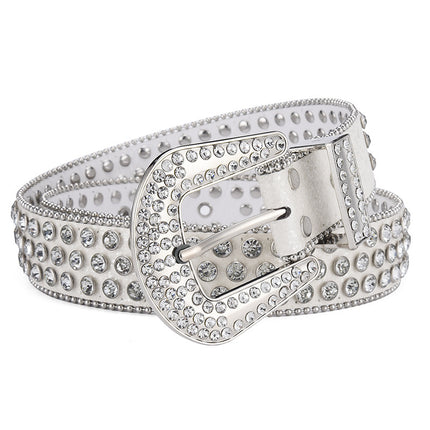 Men Women Alloy Belt Punk Rock Rivet Rhinestone - TALKLESSFASHION