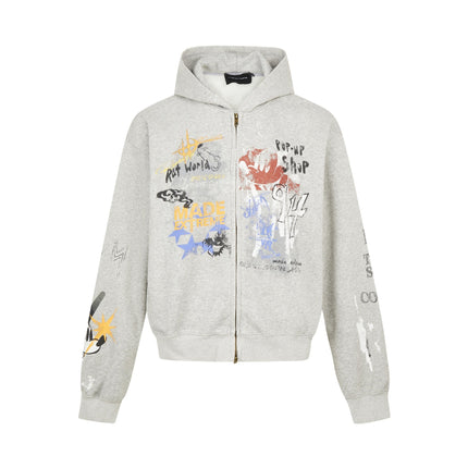 Printed Hooded Men's Autumn And Winter Hip Hop Jacket - TALKLESSFASHION