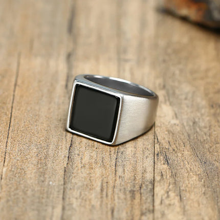 Square Signet silver Ring--------7735 - TALKLESSFASHION