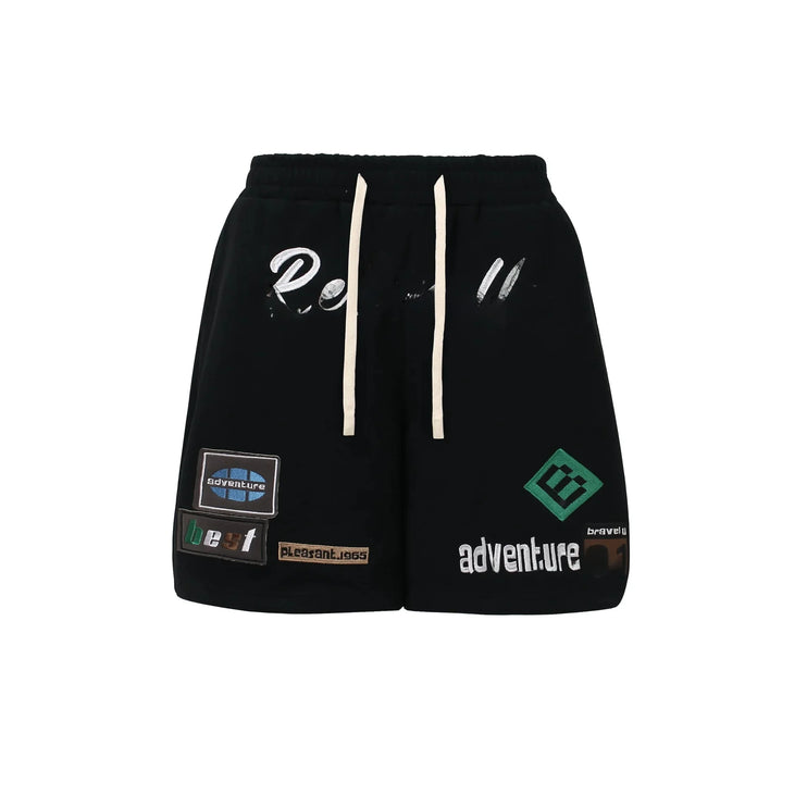 Street Graphic Drawstring Shorts--5139 - TALKLESSFASHION