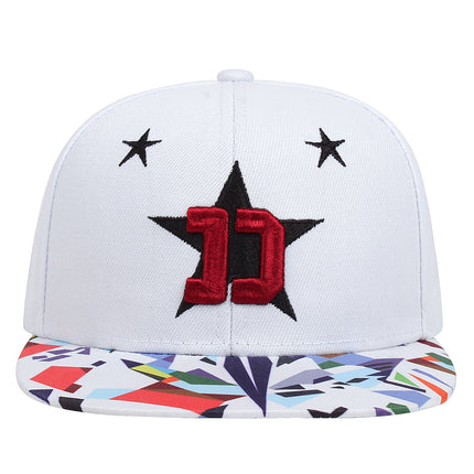 Five-pointed Star Embroidery Outdoor Sun-shade Sun Protection Flat-brimmed Cap - TALKLESSFASHION