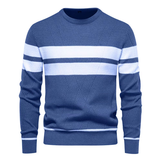 New Autumn Pullover Men'S Sweater O-Neck Patchwork Long Sleeve Warm Slim Sweaters Men Casual Fashion Sweater Men Clothing