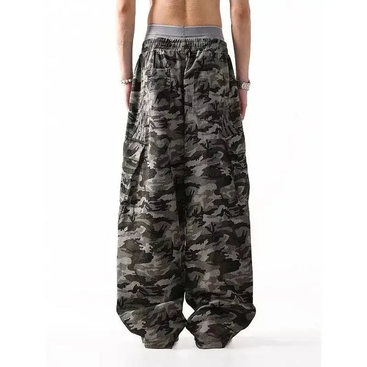 Talkless Camouflage wide leg Multi-Pocket Unisex pant--------5247 - TALKLESSFASHION