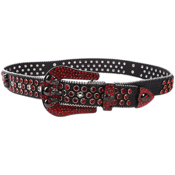 Rhinestone Inset Buckle Skull Belt—8430 - TALKLESSFASHION