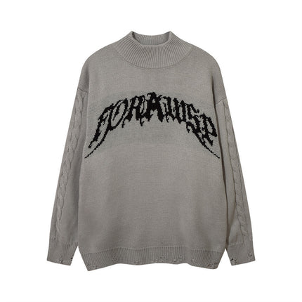Letter Jacquard Sweater For Men - TALKLESSFASHION
