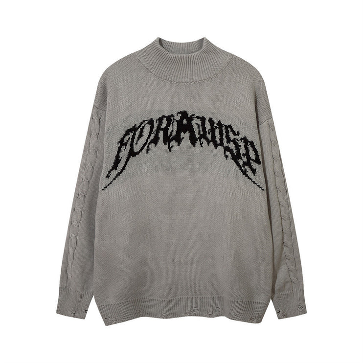 Letter Jacquard Sweater For Men - TALKLESSFASHION