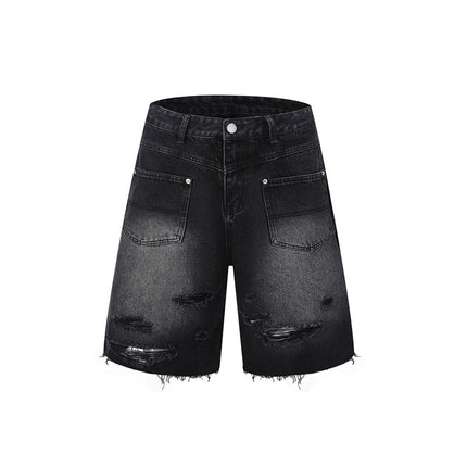 Vintage Frayed Make Old Ripped Denim Zipper Clothes - TALKLESSFASHION