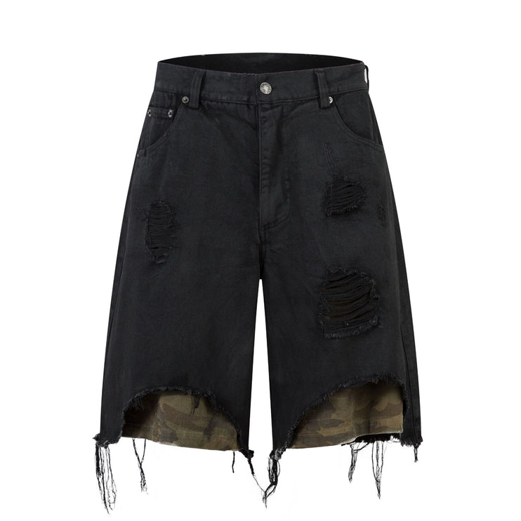 Urban Edge Distressed Denim short—8400 - TALKLESSFASHION