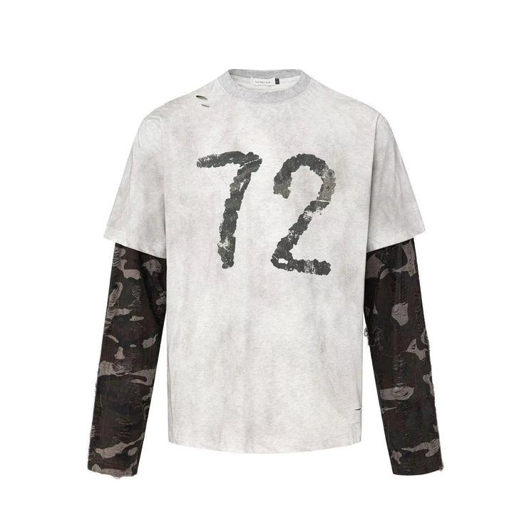 Talkless Two-Piece Camouflage Printed T-Shirt—-9333 - TALKLESSFASHION