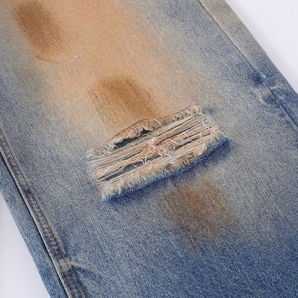 Vintage Ripped Washed Straight Jeans—7498 - TALKLESSFASHION