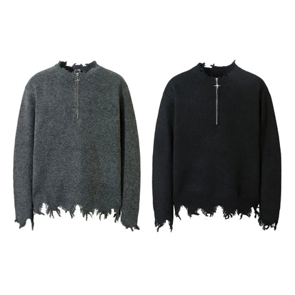 Knitted Top Irregular Bottom Pullover—7110 - TALKLESSFASHION