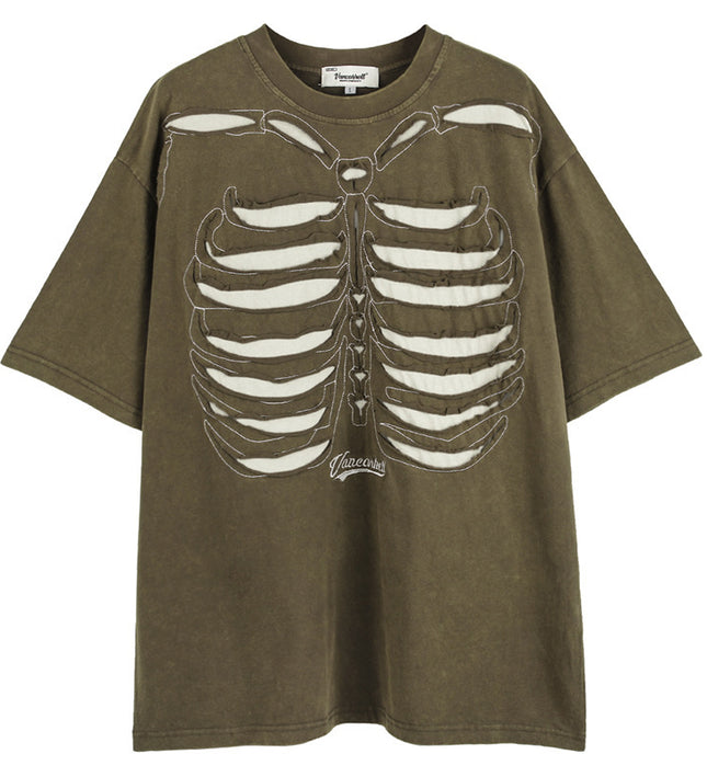 Dark High Street Style Skull T-Shirt—6371 - TALKLESSFASHION