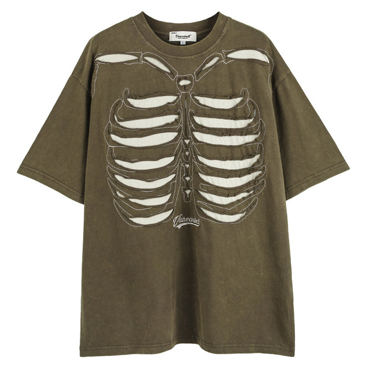Dark High Street Style Skull T-Shirt—6371 - TALKLESSFASHION