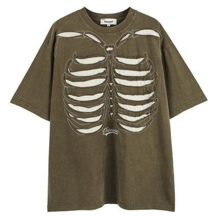 Dark High Street Style Skull T-Shirt—6371 - TALKLESSFASHION
