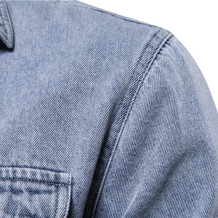 Denim Dusk Lapel Jacket —-7360 - TALKLESSFASHION