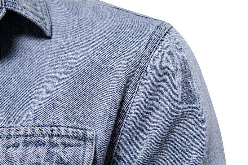 Denim Dusk Lapel Jacket —-7360 - TALKLESSFASHION