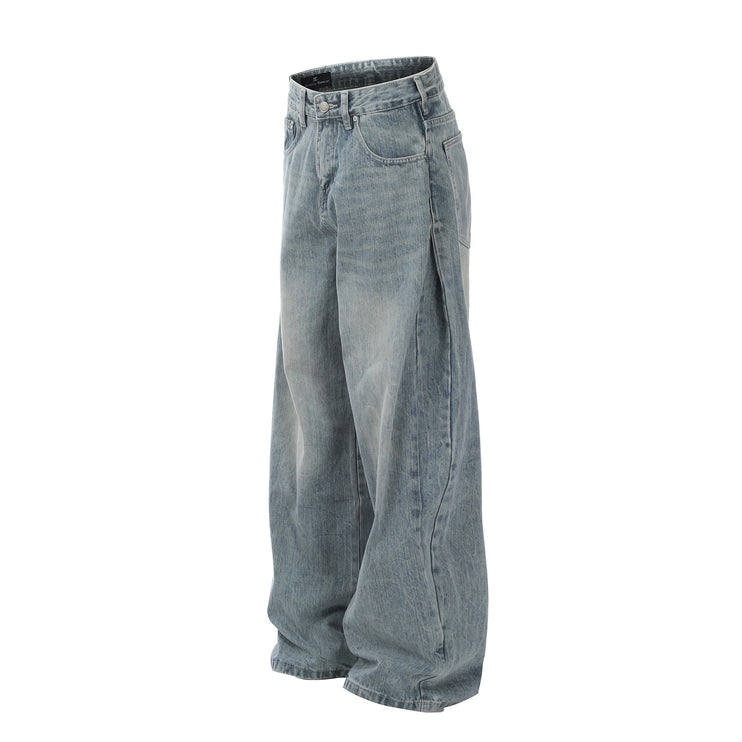 Urban Edge Washed Blue Relaxed Jeans—7845 - TALKLESSFASHION