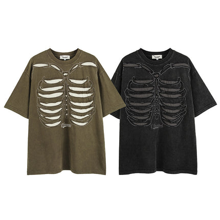 Dark High Street Style Skull T-Shirt—6371 - TALKLESSFASHION