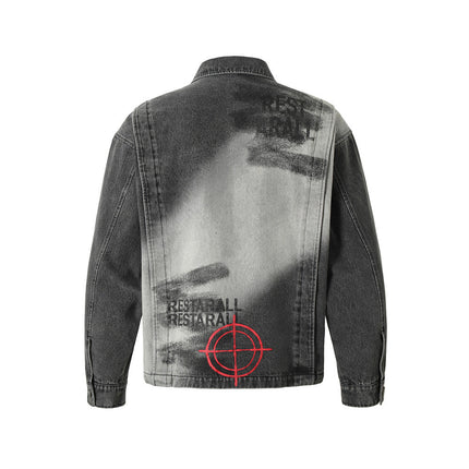 Dark Fun Abstract Printed Coat Jacket—7343 - TALKLESSFASHION