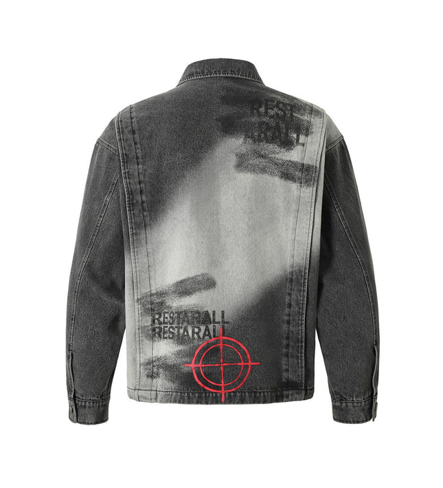 Dark Fun Abstract Printed Coat Jacket—7343 - TALKLESSFASHION