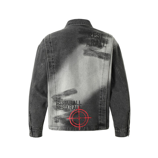 Dark Fun Abstract Printed Coat Jacket—7343 - TALKLESSFASHION