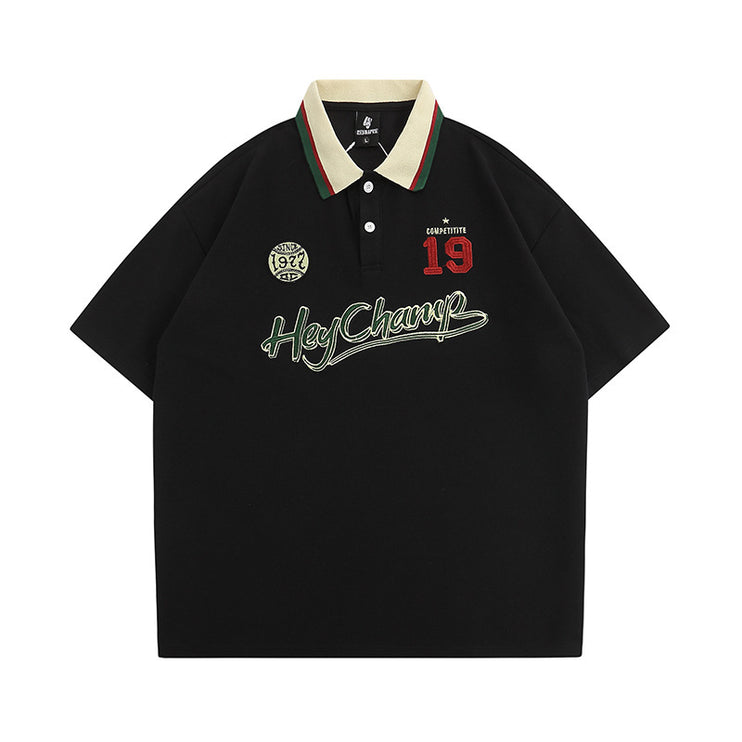Retro Vibe Lapel T-shirt—-4827 - TALKLESSFASHION
