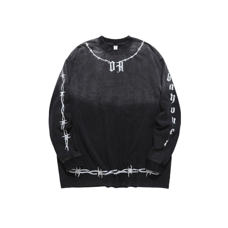 Retro Hanging Dyed Gradient T-shirt--8678 - TALKLESSFASHION