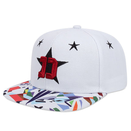 Five-pointed Star Embroidery Outdoor Sun-shade Sun Protection Flat-brimmed Cap - TALKLESSFASHION