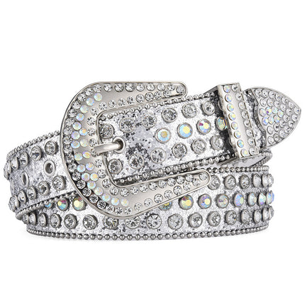 Men Women Alloy Belt Punk Rock Rivet Rhinestone - TALKLESSFASHION