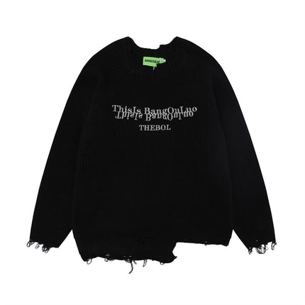 Lazy Ripped Sweater Men's Loose - TALKLESSFASHION
