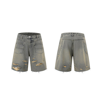 Vintage Frayed Make Old Ripped Denim Zipper Clothes - TALKLESSFASHION
