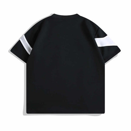 Double-layer Stitching Padded Shoulder Short Sleeve Strap T-shirt - TALKLESSFASHION