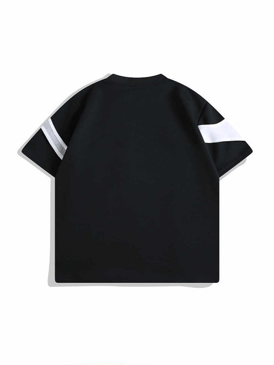 Double-layer Stitching Padded Shoulder Short Sleeve Strap T-shirt - TALKLESSFASHION