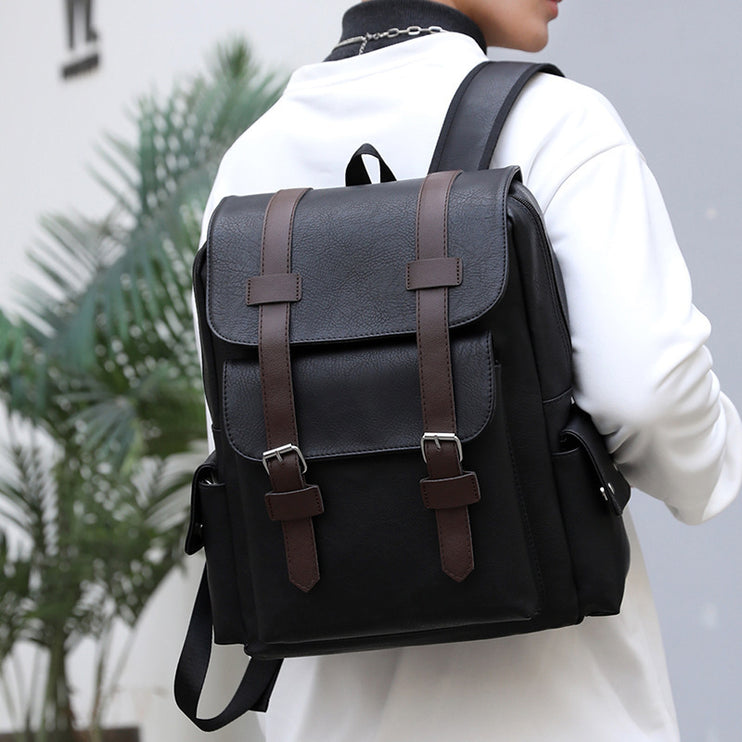 Retro Men's PU Backpack Computer Bag - TALKLESSFASHION