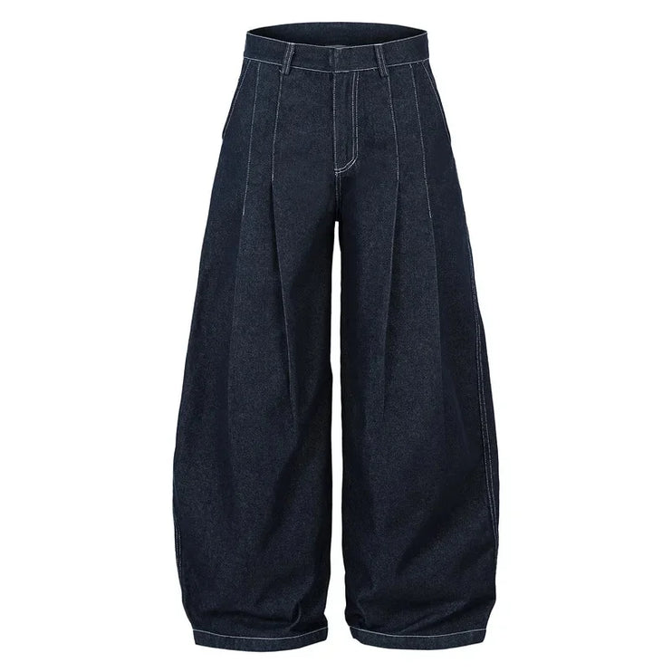 High Waist Pleated Blue Jeans—1007 - TALKLESSFASHION