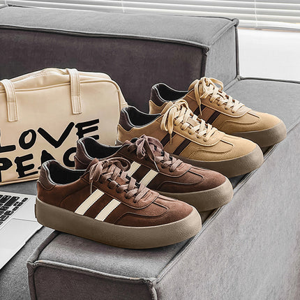 Leather Platform Casual Brown Men's Shoes - TALKLESSFASHION