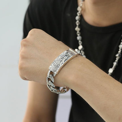 Vintage Dragon Pattern Sculpture Leading Men's Bracelet - TALKLESSFASHION