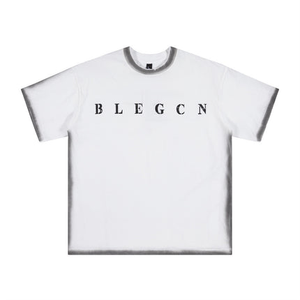 Spray Painting Outline Short Sleeve Men's High Street Design Sense - TALKLESSFASHION